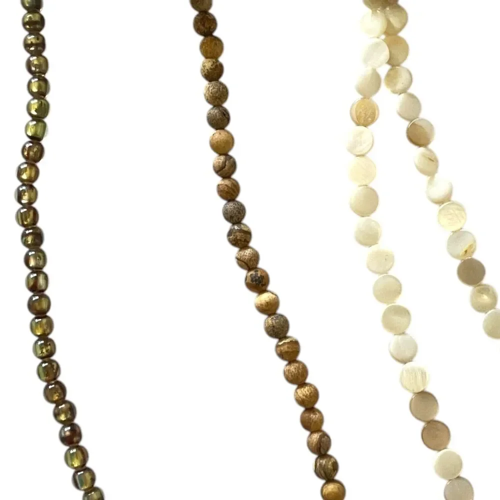 Bead Treasures Jewelry Making Shell Jasper Metallic Earth Tone DIY Mixed Lot